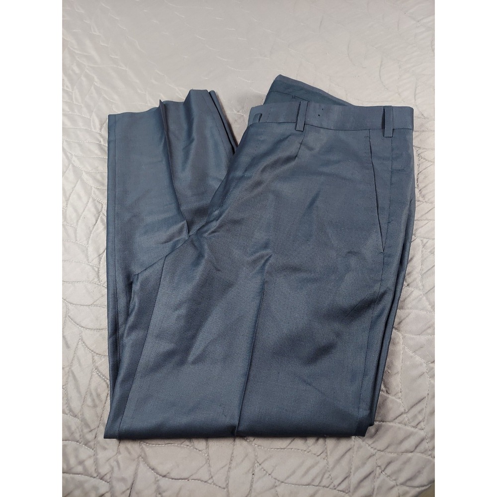 Ermenegildo Zegna Milano Dress Pants Mens 35 Blue Wool Made in Switzerland 50R